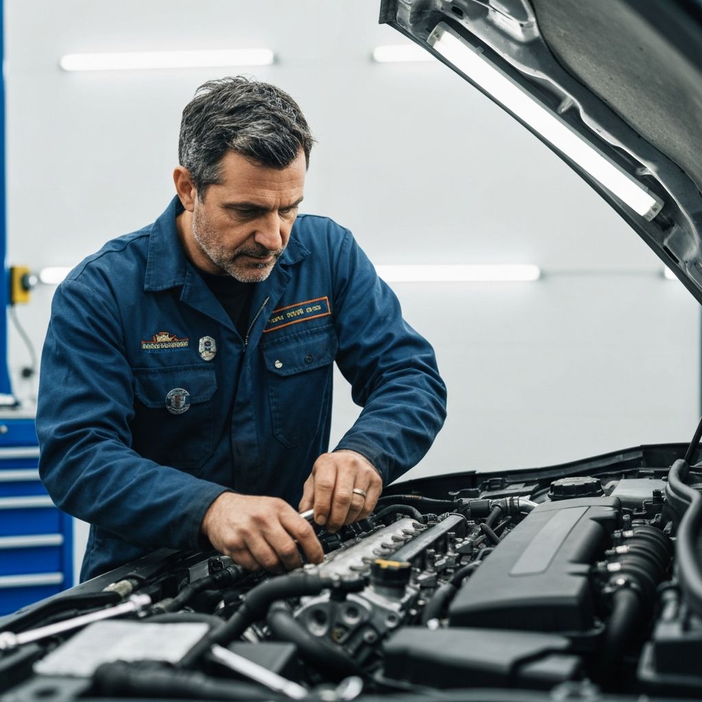 Auto repair technician at work